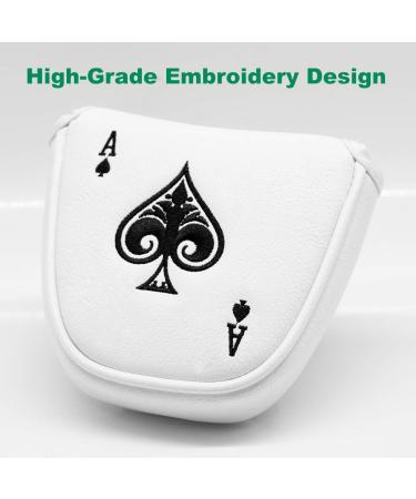 Poker Ace Leather Golf Putter Cover with Magnetic Closure - Fits Scotty Cameron, Odyssey, Ping Putters - Mallet Style Headcover - Buy Online on GoSupps.com