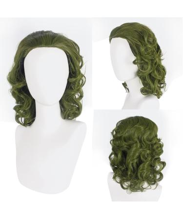 Yssevlon Green Wig for Clown Costume Wig Men Short Wavy Wig Joker Fleck Wig Halloween - Buy Online on GoSupps.com