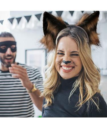 Animal Wolf Ear Headband Cat Ears Cosplay Headband Anime Cosplay Wolf Ears Headband Animal Cosplay Party Costume Accessories for Girls Boys Women Men Black Brown - Buy Online on GoSupps.com