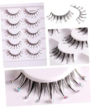 Angoily 5 Pairs Diamond Eyelashes False Eyelash Women Fake Lash Decor Christmas Lashes Asian Decor Girls Lashes Colored Lash Clusters Fake Eyelashes Fluffy Miss Fiber Transparent Line - Buy Online on GoSupps.com