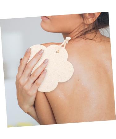 FRCOLOR 4pcs Flower Shaped Loofah Sponge Set - Cotton Body Wash Scrubber & Bathing Pouf - Light Yellow Bath Accessories for Gentle Skin Care - Buy Online on GoSupps.com