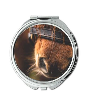 YENDOSTEEN Mirror makeup mirror animal blur brown pocket mirror portable mirror
