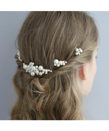 inSowni 26 Pack Gold Flower Pearl Wedding Hair Combs and Pins Set - Rhinestone Crystal Bridal Accessories for Women, Girls, Brides, Bridesmaids - Buy Online on GoSupps.com