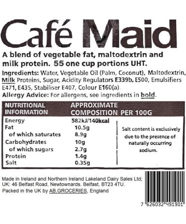 55x Caf Maid Luxury Coffee Creamer Long Life Individual Portions Pots Jiggers Lakeland x55 pots - Buy Online on GoSupps.com