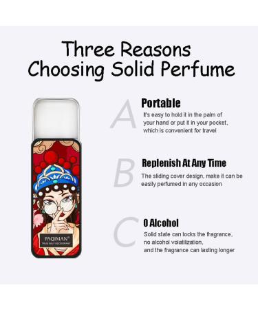 Solid Perfume Set Scent Personal Fragrance All Natural Ancient Chinese Craftsmanship for Women Girls Man Travel Friendly with Jar Peking Opera Fashion Style - Buy Online on GoSupps.com