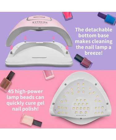 RAYOCON 120W UV LED Gel Nail Lamp - Fast Curing Nail Dryer for Salon & Home 45 Lamp Beads Pink - International Shipping Available - Buy Online on GoSupps.com