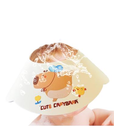Baby Helmet Toddler Protective Hat Toddler Bump Head Protective Hat Splash Proof Baby Shampoo Cap Capybara Pattern Toddler Swim Cap with Adjustable DesignBaby Bath Shield for Eyes Nose Neck