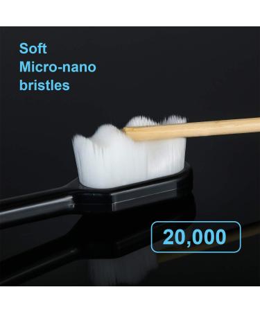 8-Piece Soft Nano Toothbrush Set for Gentle Oral Care - Extra Soft Bristles for Adults, Kids, and Gum Recession Relief (Black & White) - Buy Online on GoSupps.com