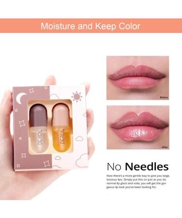 Wenrny Lip Plumper Set 2 Set Natural Lip Plumper and Lip Care Serum 5.5ML Day and Night Lip Plumper Serum Lip Enhancer Hydrating Lip Mask Women Lip Plumper Gloss Kit Moisturizing Long-lasting - Buy Online on GoSupps.com