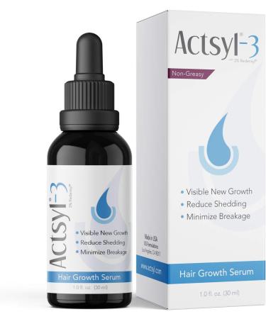 Actsyl-3 Hair Growth Serum with Redensyl for Thicker Fuller Hair - Reduce Shedding and Breakage - Non-Greasy Formula with Biotin Oil - 1.01 Fl Oz - Buy Online on GoSupps.com