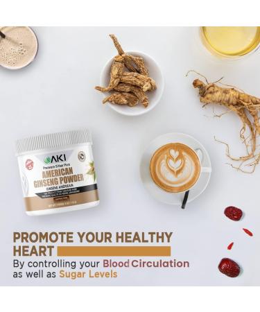 AKI American Ginseng Powder with 4% Ginsenosides - Ideal with Coffee Beverages Like Smoothies (4oz/113g) 4 Ounce (Pack of 1) - Buy Online on GoSupps.com