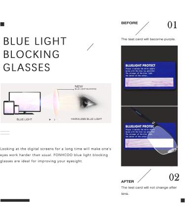 FONHCOO Half-Rim Reading Glasses for Men & Women | Blue Light Filter | 1.5X Visual Aid for Seniors - Stylish & Durable - Buy Online on GoSupps.com