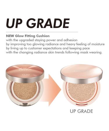 CLIO Kill Cover Glow Fitting Cushion | Long Lasting Lightweight Makeup Base & Fixer | Radiant Finish for All Skin Types | 2nd 1.5 FAIR - Buy Online on GoSupps.com