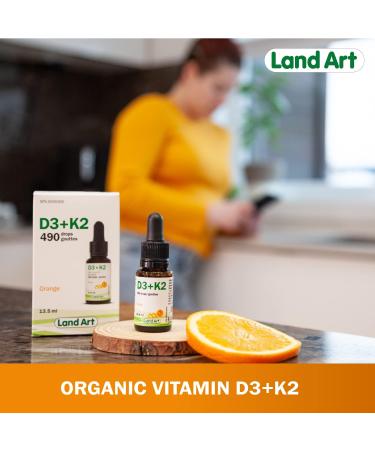 Certified Organic Vitamin D3 & K2 (MK7-Natto) - 490 Drops- Support Your Bones Immune System - Non-GMO - Gluten Free - Made in Canada (13.5 ml (Pack of 1)) - Buy Online on GoSupps.com
