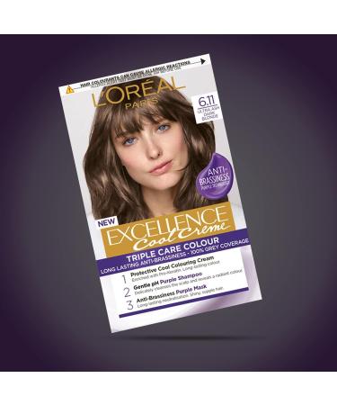  L'Oreal Paris L'Or al Paris Excellence Cool Cr me Permanent Hair Color Radiant at Home - Up to 100% Gray Coverage Pro-Keratin Up to 8 Weeks of Color Color: 6.11 - Buy Online on GoSupps.com