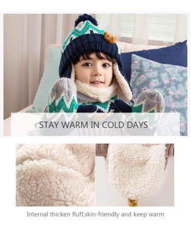 DORRISO Cute Kids Caps Scarf Set - Knitted Warm Beanies Hat for Newborn Girls Boys - Buy Online on GoSupps.com
