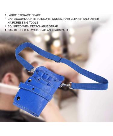 PU Leather Scissors Holster Portable High-Capacity Scissors Waist Bag for Hairdressers Salon Hair Stylist Barber Scissors Hair Clipper Comb Hairdressing Tool Storage (Blue) - Buy Online on GoSupps.com