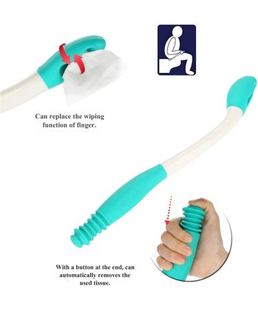 Toilet Tissue Wiping Aid Tools Long Handle Reach Comfort Bottom Wiper Extends Your Reach Over 15" Grips Toilet Paper or Pre-Moistened Wipes - Buy Online on GoSupps.com