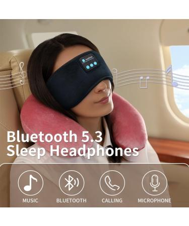 Joythink Wireless Sleep Headphones Eye Mask - Adjustable Black Sleep Mask for Side Sleepers with 5.3 Speakers & Microphone - Ideal for Travel & Light Blocking - Buy Online on GoSupps.com