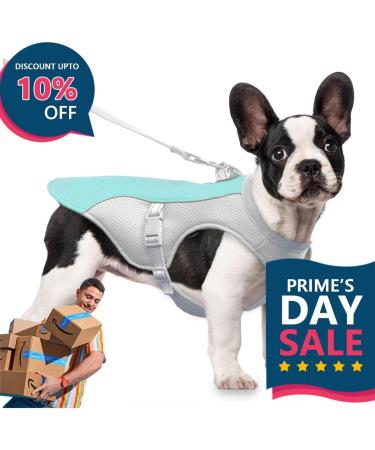 Dog Cooling Vest & Coat - Adjustable Absorbent Jacket for All Breeds | Perfect for Summer & Hot Weather - Size M Blue - Buy Online on GoSupps.com