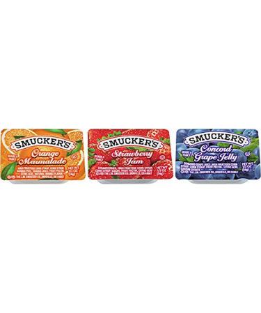 Smucker's Grape Jelly, Strawberry & Orange Marmalade, 200 Count