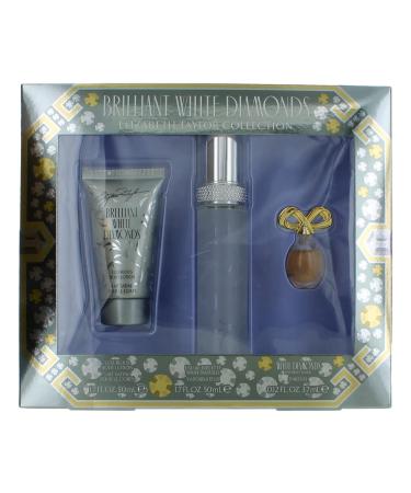 Elizabeth Taylor Brilliant White Diamonds Ladies Gift Set With Spray Body Lotion & Perfume - Buy Online on GoSupps.com