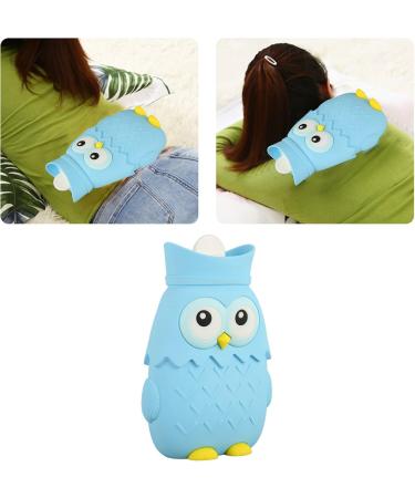400ml Silicone Hot Water Bottle - Leak-Proof Cute Owl Design (Light Blue) | Portable & Ideal for International Shipping - Buy Online on GoSupps.com