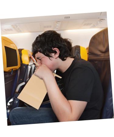 KALLORY 10pcs Disposable Kraft Paper Emesis Bags for Motion Sickness - Vomit Pouch for Carsickness & Child Use - Buy Online on GoSupps.com