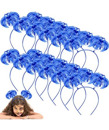 Jexine 12 Pieces Tinsel Wrapped Ponytails Headbands Headwear Feathers Headbands for Women Girls Hair Costume Accessories (Blue)