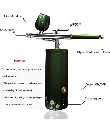 Mini Airbrush Makeup Kit with Compressor - Portable Elegance Airbrush for Tattoos, Cake Decorating, and Modeling in Green - Buy Online on GoSupps.com