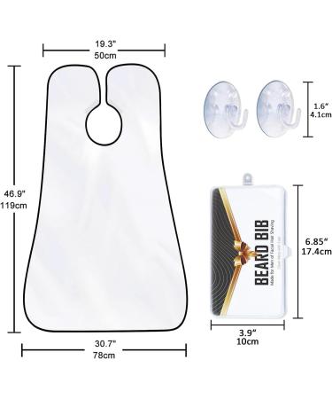 Leaflai Beard Apron - Waterproof Beard Bib with Suction Cups | Ultimate Beard Care Gift for Men in White - Buy Online on GoSupps.com