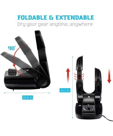 Dr. Prepare Boot Dryer & Warmer with Heat Blower - Portable, Adjustable Rack & Timer for Shoes, Gloves, Hats & Ski Boots - Buy Online on GoSupps.com