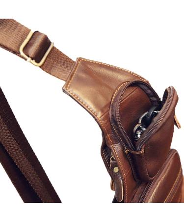 Leather Crossbody Sling Bag Backpack for Outdoor Travel - Coffee - Buy Online on GoSupps.com
