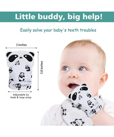 BPA-Free Panda Teething Mitts - Infant Teething Toy with Travel Bag (1 Pair) - Buy Online on GoSupps.com