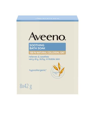 Aveeno calming bathing additive (8 x 42 g) moisturizing relaxation pool with 100% natural colloidal oats for very dry skin 42 g (8 -pack) soothing bathing bags
