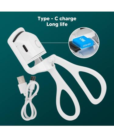 USB Electric Heated Eyelash Curler Heated Eyelash Curler Professional Eyelash Curler Electric Eyelash Curler Heated Eyelash Curler eyelash curler for beautifully curled eyelashes(White pearl) - Buy Online on GoSupps.com