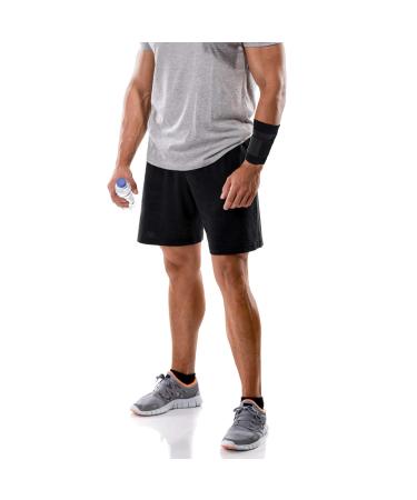 Buy Sports Wristband Brace - Elastic Nylon Sweatbands for Gym Football & Workouts - Carpal Tunnel Relief - Black Fitness Wrist Bands - Buy Online on GoSupps.com