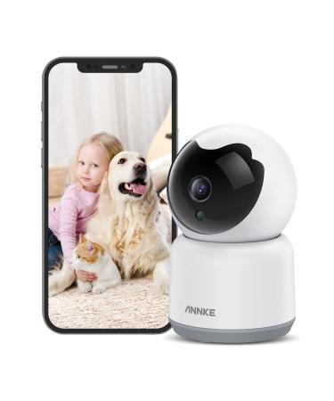 ANNKE Crater WiFi Pan Tilt Smart Security Camera, 1080p Baby/Pet Monitor Indoor Camera 360-degree with Two-Way Audio, Human Motion Detection, One-Touch Alarm, Cloud & SD Card Storage, Works with Alexa White