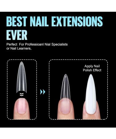 Shop Tomicca 240 PCS Clear False Nail Tips - Acrylic Half Cover French Stilettos - 12 Sizes for Nail Studios & DIY Extensions - Buy Online on GoSupps.com