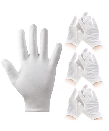 3 Pairs Cotton Gloves Moisturising Gloves White Cotton Gloves for Men and Women Cotton Gloves for Eczema White Gloves Eczema Dry Hands Soft Elastic Skincare Glove Working Gloves for Women