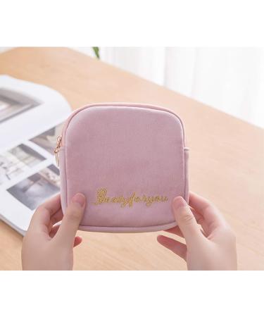 Flocking Fabric Sanitary Napkin Bag & Menstrual Cup Pouch - Washable Organizer Storage (2 Pack Style B) - Buy Online on GoSupps.com