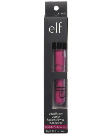 e.l.f. Cosmetics Liquid Matte Lipstick - Highly Pigmented, Quick Drying, Smudge Proof with Nourishing Properties in Berry Sorbet - Buy Online on GoSupps.com