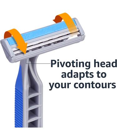 Amazon Basics Twin Blade Disposable Razors - 32 Count with Rubber Grip - Buy Online on GoSupps.com