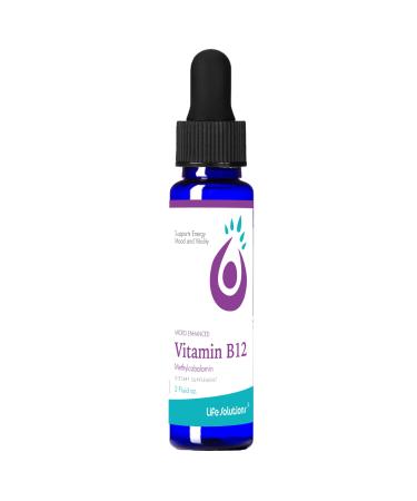 Life Solutions Liquid Vitamin B12 Methylcobalamin - Made in USA Supports Energy & Metabolism High Absorption Vitamina B12 Drops 2 Fl Oz Non-GMO Gluten-Free