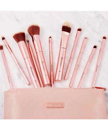11-Piece Rose Gold Brush Set with Cosmetic Bag by BHcosmetics - Premium Metal Makeup Brushes for Flawless Application - Buy Online on GoSupps.com