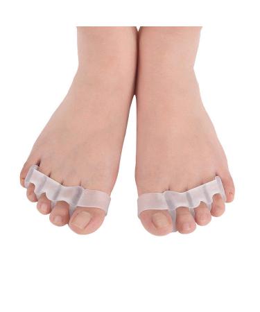 2 Pairs Toe Separators for Overlapping Toes Bunion Corrector Gel Toe Straightener Silicone Toe Spacer Gel Bunion Pads Cushions for Hallux Valgus Toe Stretcher and Reduces Foot Pain for Women Men White