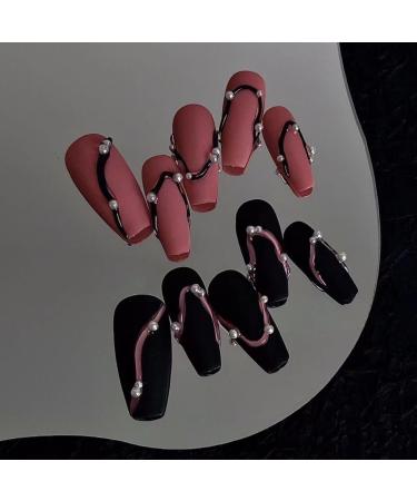 Temperament to Enhance The Nail Patch Hand-Made Custom-Made Wearing a Sweet and hot Girl whitening Temperament Manicure Daily Detachable Fake Nails Female (10-Piece Package) (Size : S) 1 count (Pack of 1)