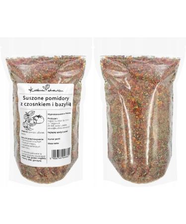 Kuchnia Zdrowia - Sun-dried Tomatoes with Garlic and Basil - Natural - Aromatic Spices - Leak-proof Packaging with Zipper - Doypack: (100 Grams) - Buy Online on GoSupps.com