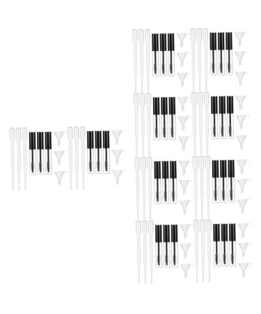 NOLITOY 10 Sets Mascara Tube Travel Perfume Plastic Straws Plastic Bottle for Eyelash Cream Funnel Glass 10X1.5cmx5pcs Assorted Colorx5pcs