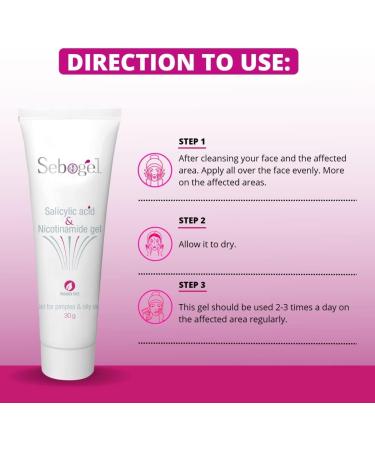 Sebogel Salicylic Acid & Nicotinamide Gel for Pimples - Oily Skin Treatment 30gm | International Shipping - Buy Online on GoSupps.com
